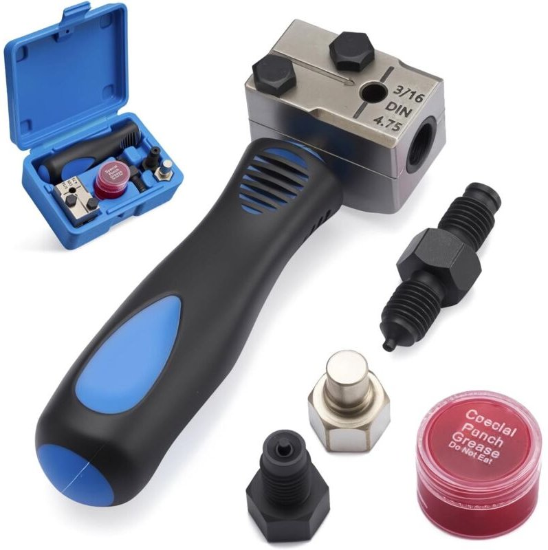 Universelles Doppelbördel-Set für DIN 4,75 mm (3/16") Bremsleitungen - Reparaturset für Bremsschläuche aus Kupfer, Nicke...