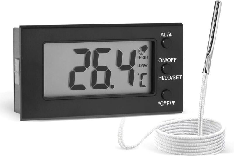 Thumbnail - Digitales Ofenthermometer -58 °f bis 572 °F/-50 °c bis 300 °c mit Sonde, Hoch- und Niedrigtemperaturalarm, LCD-Anzeige, ...
