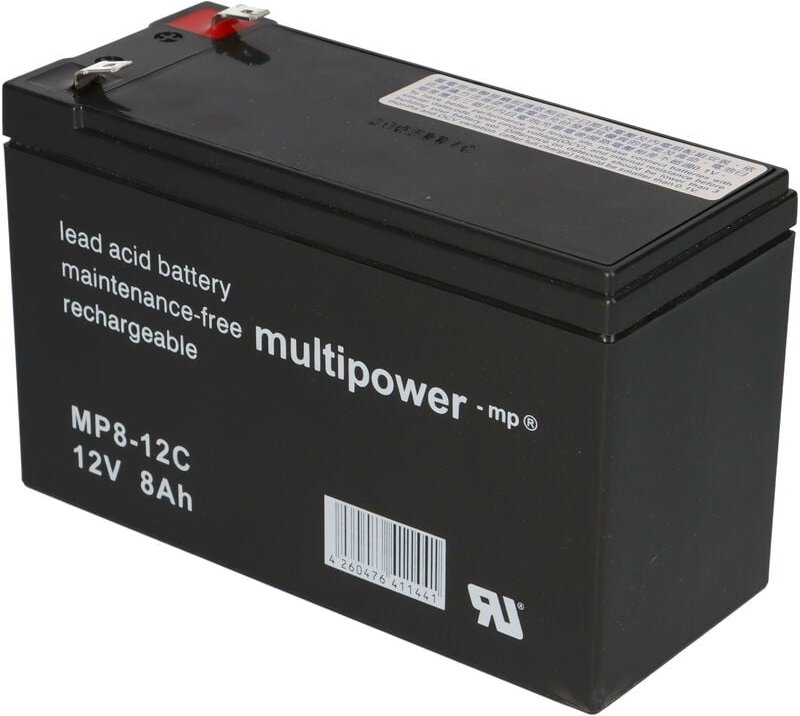 Multipower - set Blei-Akku MP8-12C Pb 12V / 8Ah + Ladegerät