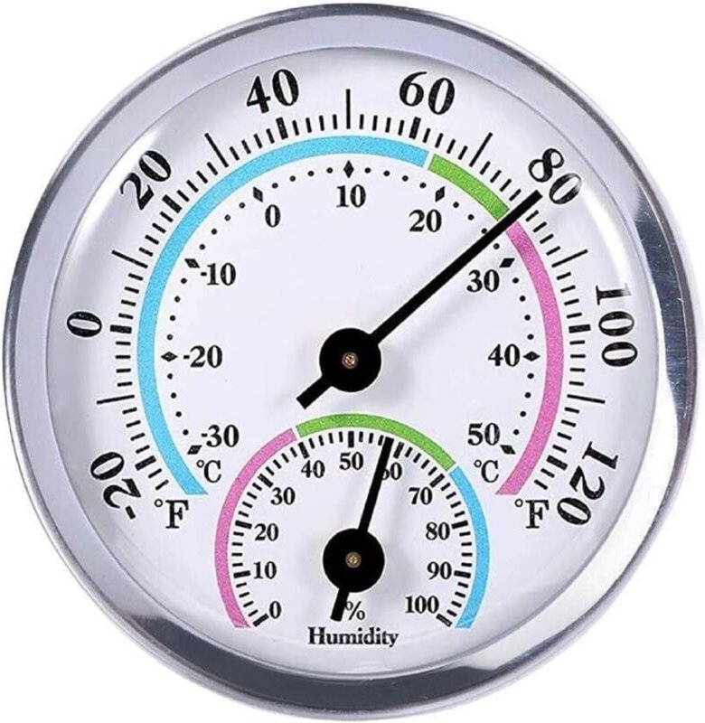 Thermometer, 2-in-1 analoges Hygrometer und Thermometer, 5,7 cm Mini-Thermometer, Innenthermometer und Innenhygrometer, ...