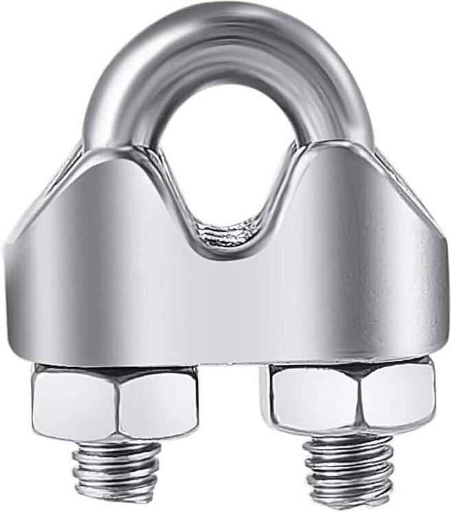 Thumbnail - YMYNY 12 Stück 3 mm verzinkte Edelstahl-Kabelklemme, Drahtseilklemme, bogenförmige Metallkabelklemmen, Edelstahl-Bogenkl...