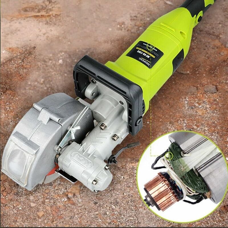 Elektrische SchlitzfräSe WandfräSe Mit 5 SäGeblatt 4000W MauernutfräSe Maschine Mauerfräse Mauernutfräse 6500 r/min Grün...