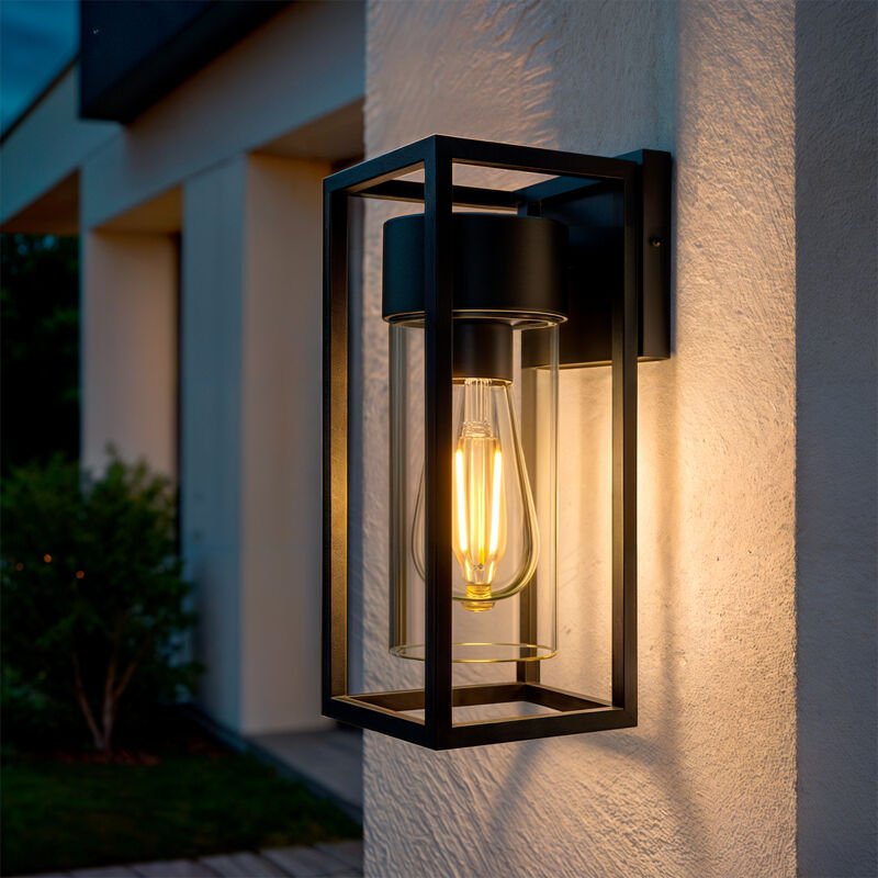 Wandleuchte Außen Aluminium Siawja Schwarz