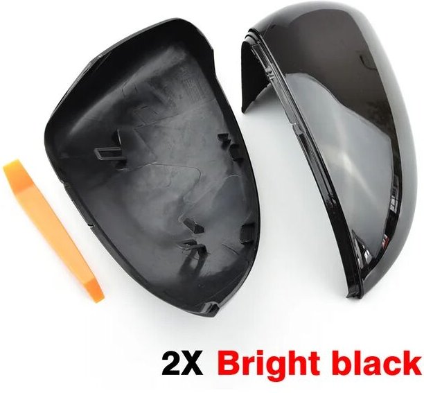 2 Stück Außenspiegelkappen in glänzendem Schwarz für VW Golf 7 Mk7 7.5 GTD GTI Touran L E-Golf, passend für 2012-2020, A...