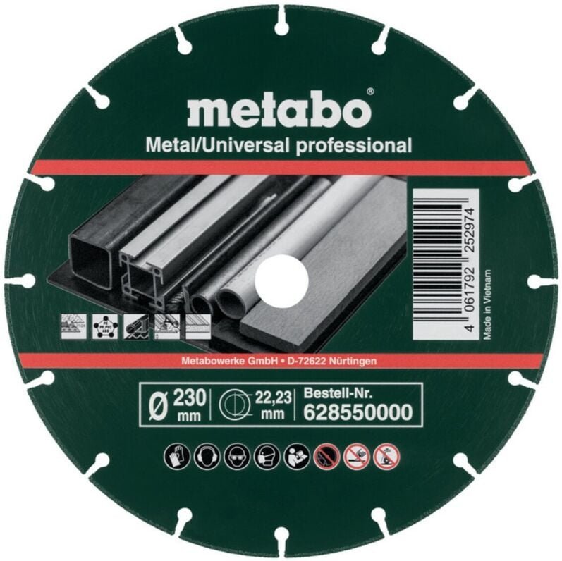 Diamanttrennscheibe 230x1,6x22,23mm, 'mup', Metall/Universal 'professional' (628550000) - Metabo