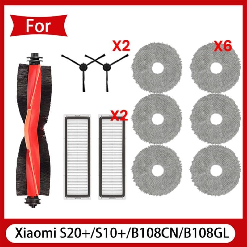 Für Roboter Vakuum S20 + / S10 Plus B108GL B108CN B113CN Teile Ersatz Filter Wichtigsten Seite Pinsel Mopp