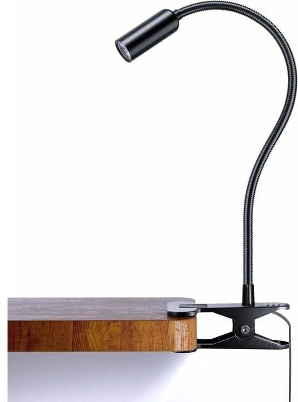 Klemmleuchte aus Aluminium, 360° flexible Schwanenhals-LED-Leselampe, Schreibtischlampe mit 10 Helligkeitsstufen, verste...