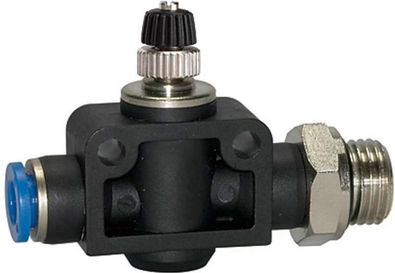 Riegler Drosselrückschlagventil »Blaue Serie«, gerade, G 3/8 außen Ø 8mm