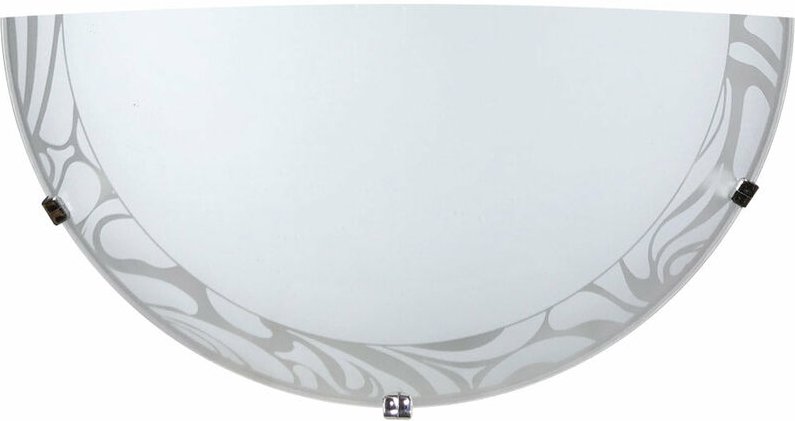 Elegante Chrom-Wandleuchte mit dekoriertem Glas und weißer Platte, ausgestattet mit Haken zur Montage, geeignet für die ...