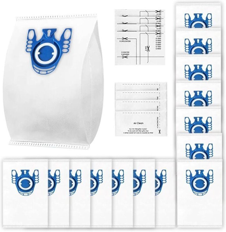 Packung mit 15 Staubsaugerbeuteln für Miele Classic C1 Complete C1, C2, C3, S400i, S600, S2, S5 und S8 Serie