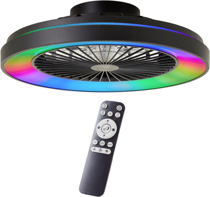 Brilliant - led Deckenleuchte mit Ventilator Mazzaro ø 48,5 cm 40 w schwarz Deckenlampen & Kronleuchter