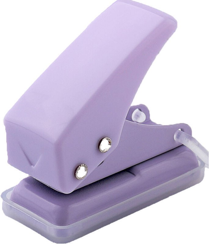 15 1-Loch-Metallstanzer (lila Farbe), 8 Blatt Kapazität