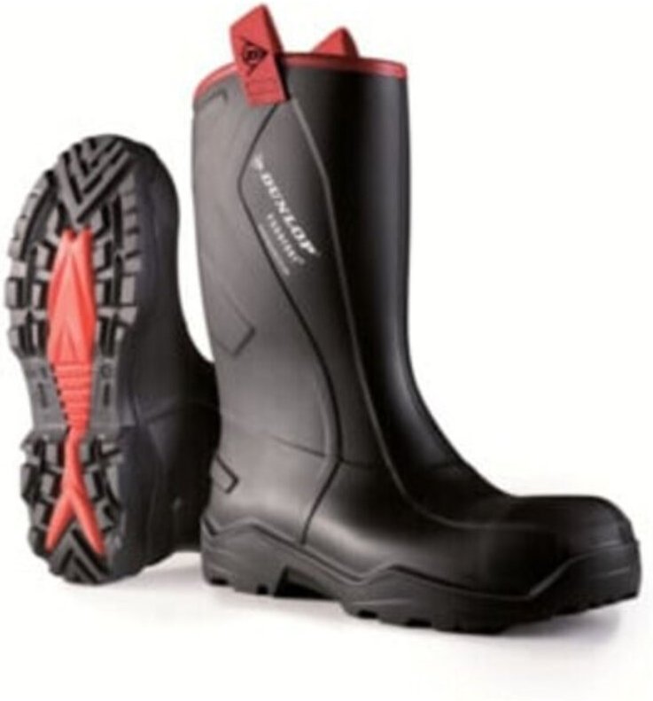 Sicherheitsstiefel schwarz purofort + rugged full safety, S5, EU-Schuhgröße: 48 - Dunlop