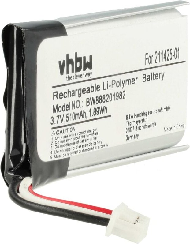 Vhbw - Akku Ersatz für Plantronics 202555-01, 211425-01 für Wireless Headset Kopfhörer (510mAh, 3,7V, Li-Polymer)
