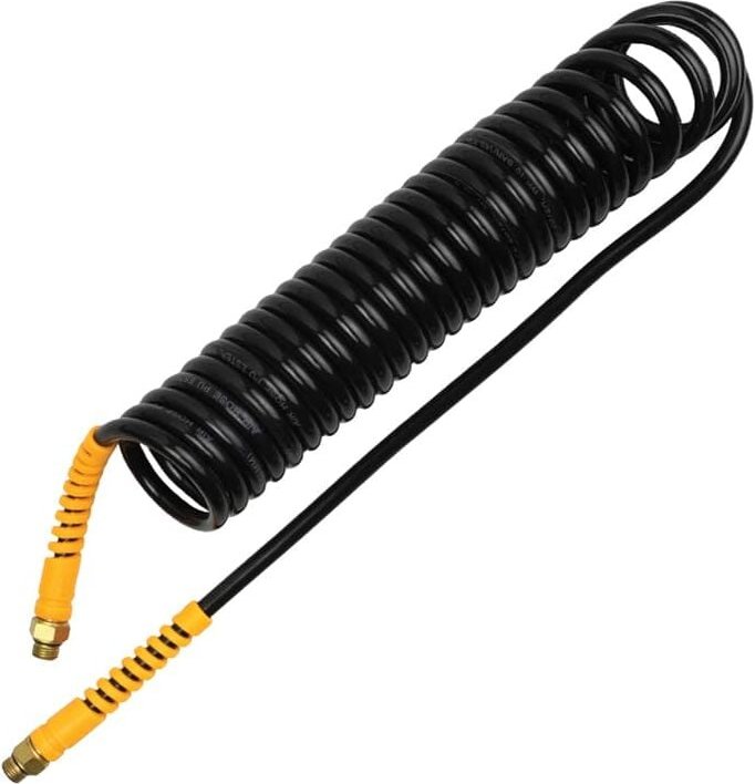 JCB - Druckluft Spiralschlauch 6 m Polyurethan mit Drehanschluss und Knickschutz