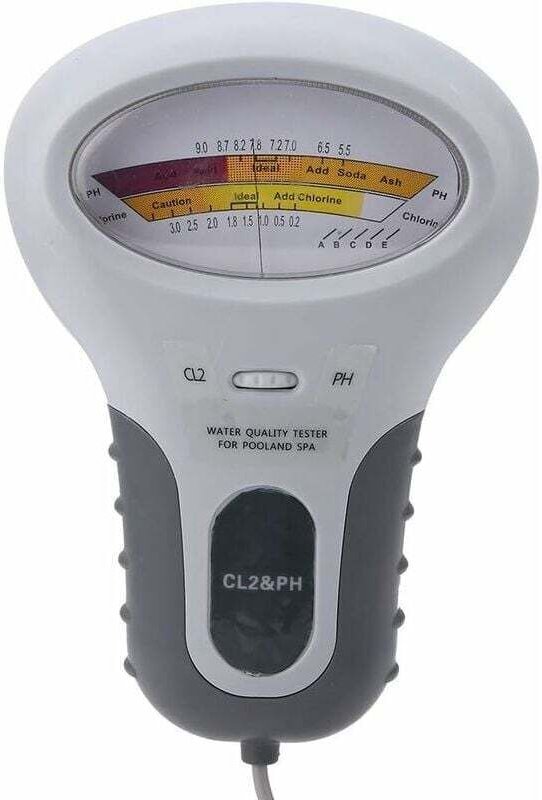 PH-Tester, PC-102B CL2 Chlortester Schwimmbad-SPA-Wasserqualitätsanalysator mit Sonde, Griffsondenlänge 150 mm/5,9 Zoll,...