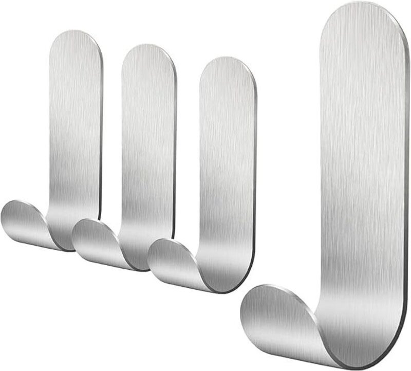 Shining House - Stück Edelstahl-Klebehaken, selbstklebende Haken für Handtücher, Schlüssel, Zuhause, Küche, Badezimmer, ...