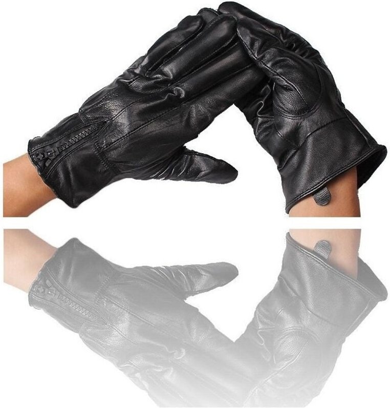 Trade Shop Traesio - Trade Shop - schwarze lederhandschuhe herren universalhandschuhe winterfleecefutter -