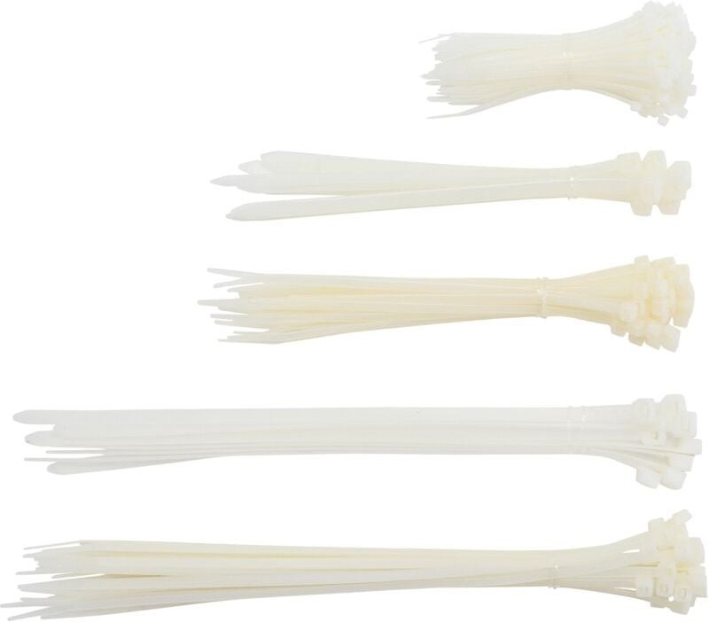 Kabelbinder-Sortiment weiß 100 - 300 mm 250-tlg.