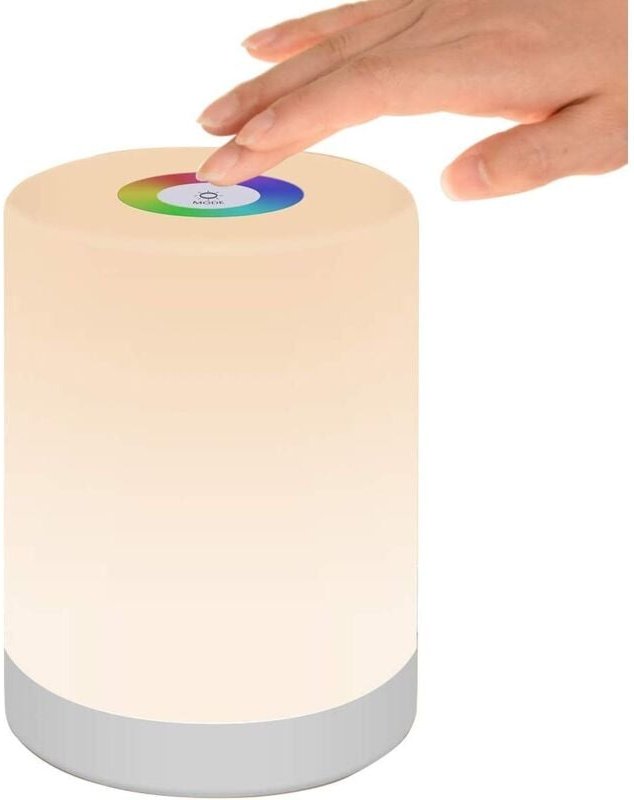 1 Pièce Veilleuse LED, Lampe de Table de Chevet Intelligente, Commande Tactile Dimmable, Rechargeable par USB, Portable,...