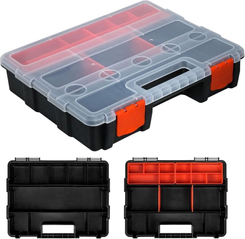 Werkzeugaufbewahrungsbox, Sort Master Organizer, 16 Fächer, 22 x 29 x 6 cm, Aufbewahrungsbox/Organizer, mit herausnehmba...