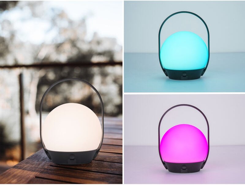 Lutec - Smarte akku led Außentischleuchte cardi - usb, rgb & Weißtöne Höhe 22cm