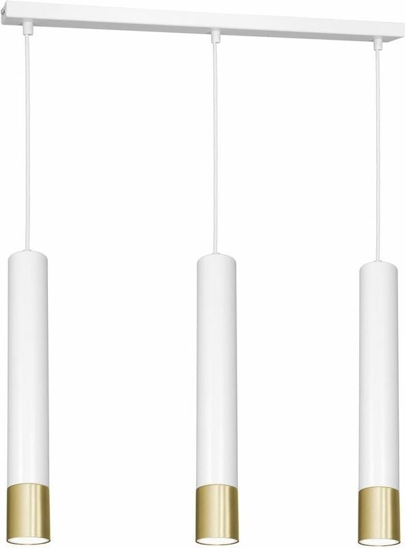 Licht-erlebnisse - Pendelleuchte Weiß Gold 3-flammig GU10 Metall Modern Hängeleuchte Esszimmer