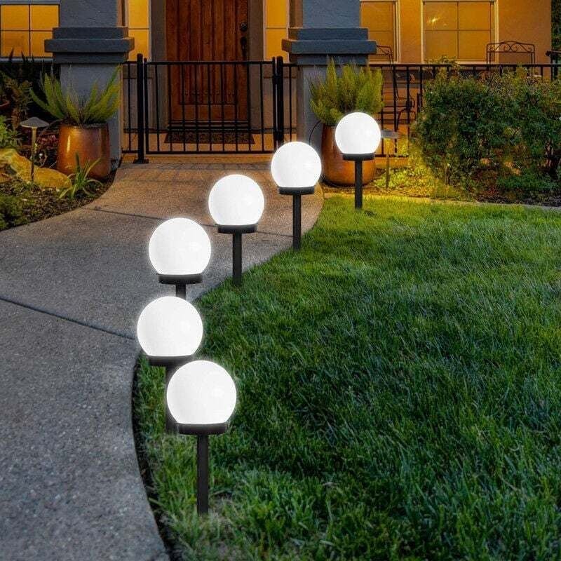6er-Pack Solar-LED-Leuchten, RGB-LED-Solar-Kugellichter, Solar-Erdspießleuchten für den Außenbereich für Gartenwege, Kal...