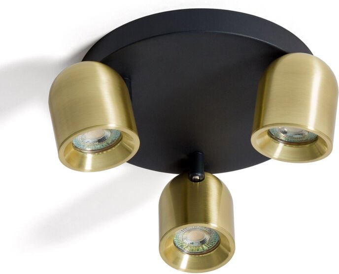 Ledkia - Deckenleuchte Rund Ausrichtbar Aluminium 3 Strahler Caleb Gold