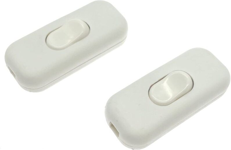 2x zweipoliger Zwischenschalter, maximal 6 A, weiß, zweipoliger isolierter Zwischenschalter, geeignet für 1-2 runde oder...