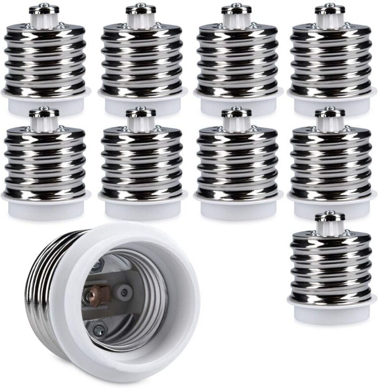 Beijiyi - 10x Sockel-Adapter – 10x E40 auf E27 Sockel-Konverter – E27-Sockel-Lampenfassungs-Adapter für Halogen-LED-Glüh...