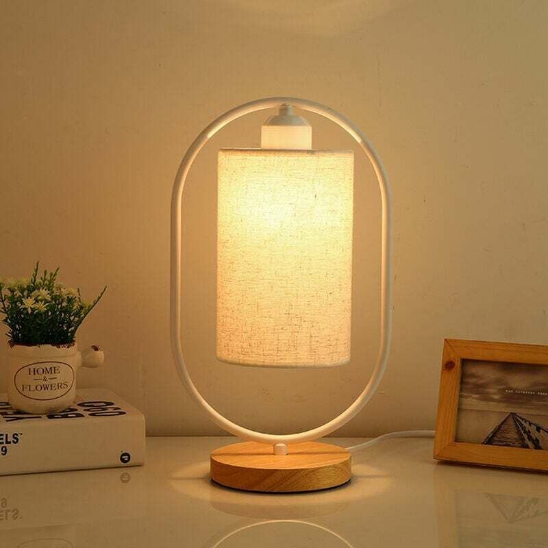 Jalleria - LED-Nachttischlampe, Schlafzimmerlampe mit modernem Stoffschirm, elegante Design-Tischlampe für Schlafzimmer,...