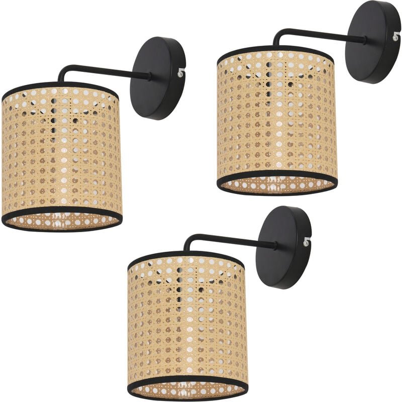 Wandleuchte Southend 3er Set Rattan-Optik [ Lux.pro