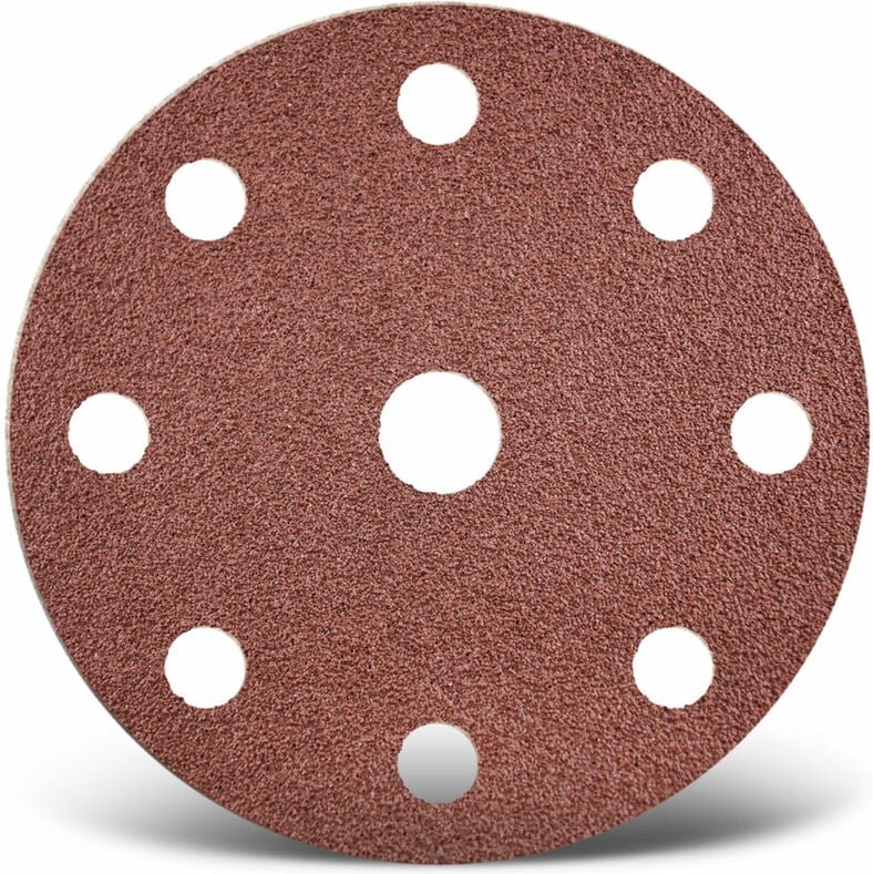 Red Klett-Schleifscheiben, 150 mm, 9-Loch, f. Exzenterschleifer, Normalkorund (50 Stk.) K150 - Menzer