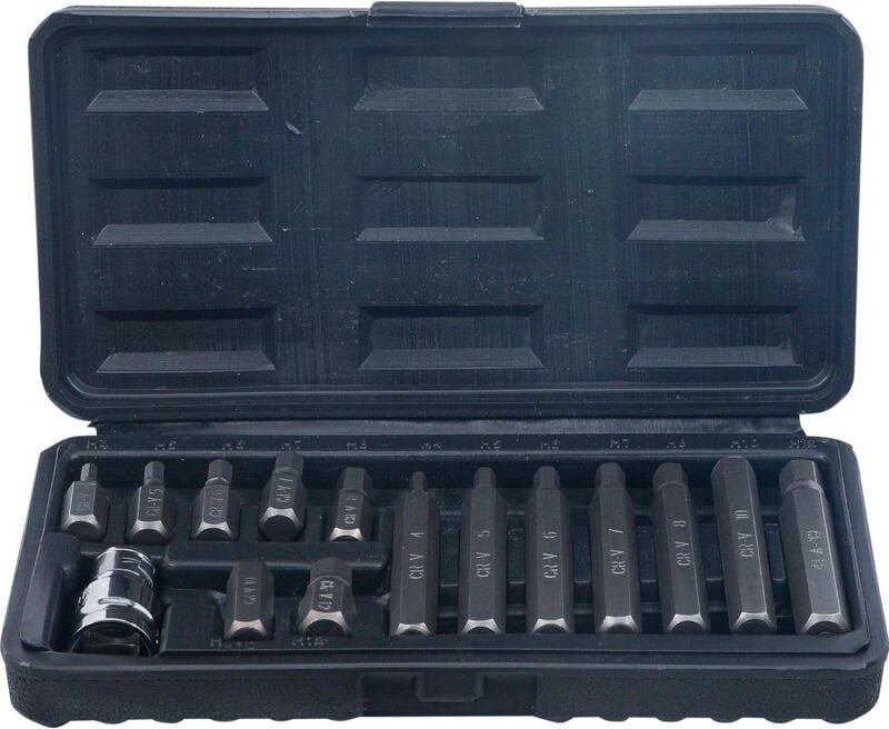 Bgs Technic - Bit-Satz Antrieb Außensechskant 10 mm (3/8') Innensechskant 15-tlg.