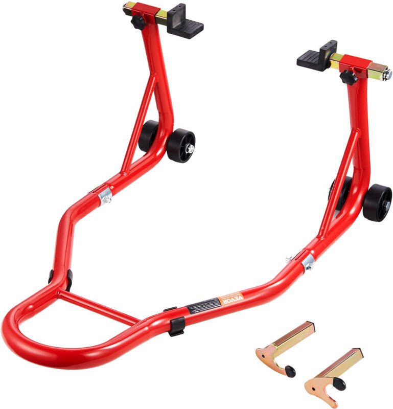 VEVOR Motorrad-Hinterradständer (385 kg Tragkraft), robuster Motorradständer mit U- und L-Gabelschwingenspule, verstellb...