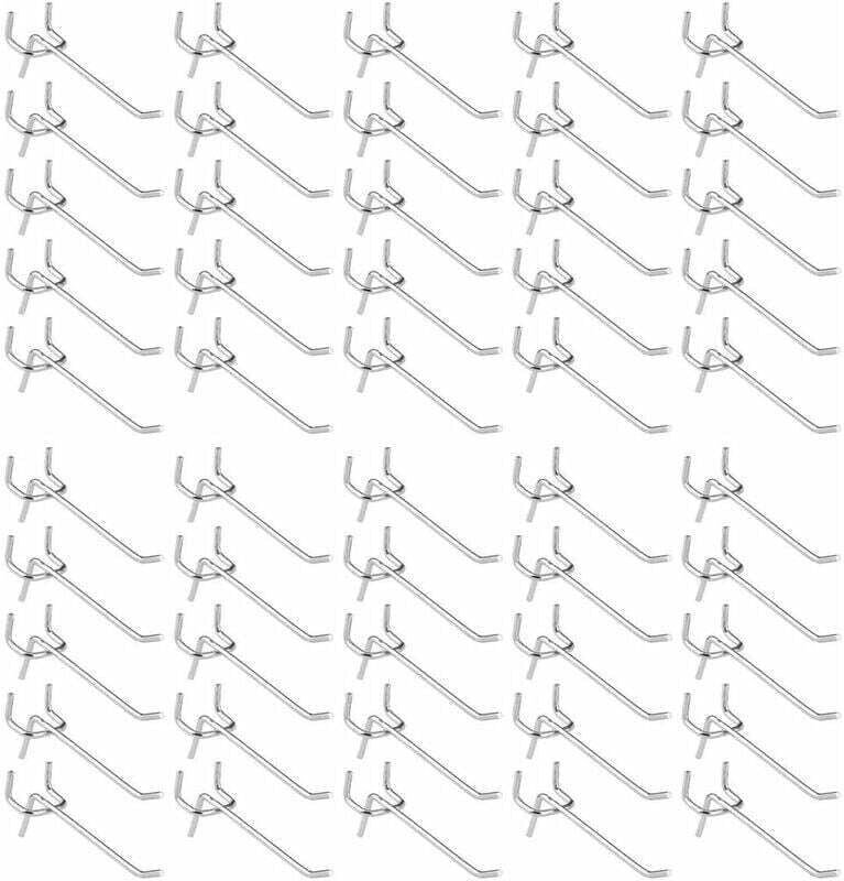 ZVD - 50 Pièces Crochets pour Panneau Perforé,Crochets pour étagères Murales pour Affichage Panneau Perforé Garage Magas...