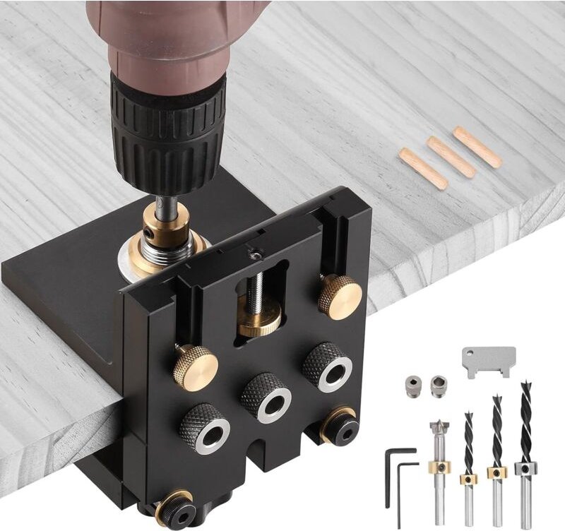 6/8/10/15-mm-Bohrschablone, 3-in-1-Bohrschablonen-Set mit Positionierklemme, verstellbare Bohrschablone, Bohrlochpositio...