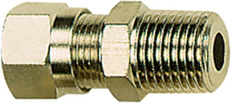 Gerade Einschraubverschraubung r 3/8 a., Rohr-Außen-Ø10, ms vern. - Riegler