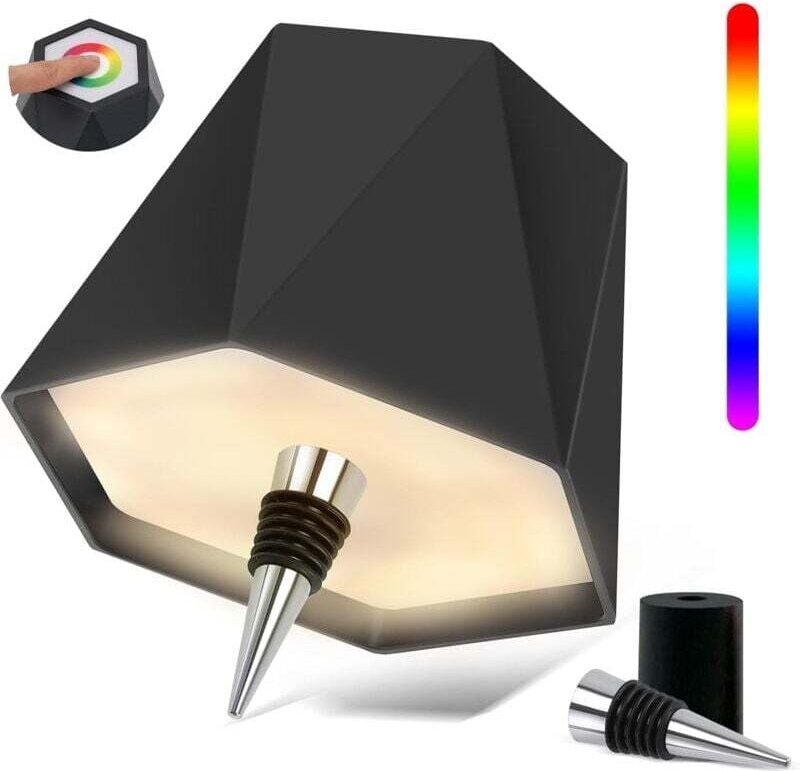 LED Akku Flaschenlampe Dimmbar 16 Farben RGB Flaschenlicht IP54 Wasserdicht Kabellose Touch Flaschenlichter 5200mAh Akku...