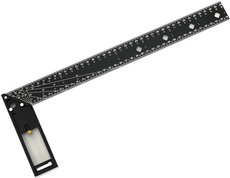 45 °/90 ° Multifunktionales rechtwinkliges Lineal für die Zimmerei, hochpräzise Positionsmarkierung in Industriequalität