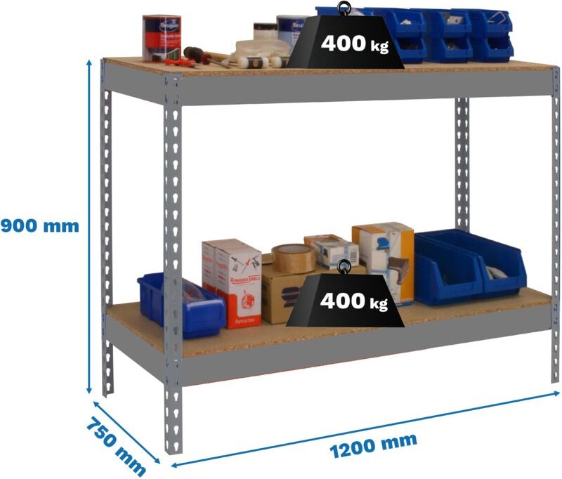 Simonrack Robuste Arbeitstisch grau für Werkstatt