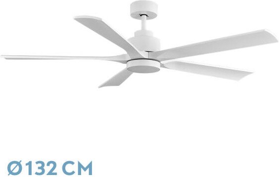 Fabrilamp - Lüfter dc cairo 24w 2400lm white 5-stage 132d 3000k,4500k,6000k, remote+timed+memory