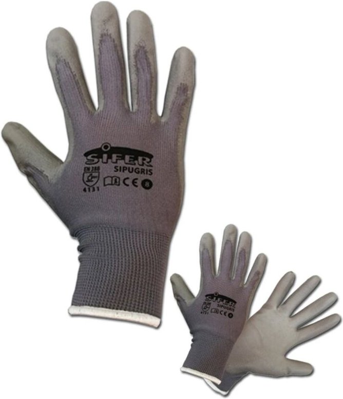 Sifer grauer Polyurethan-Handschuh mit Nylon t 7SI758 sipugris