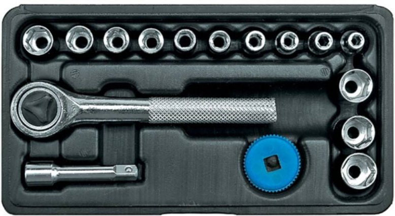 Toya - Koffersatz 13 1/4 Steckschlüssel mit Ratsche 58160 vorel