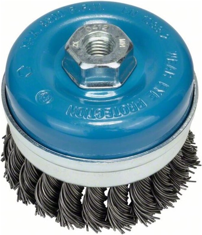 Topfbürste Stahl gezopfter Draht 90 mm 0,8 mm 8500 u/ min m 14 - Bosch