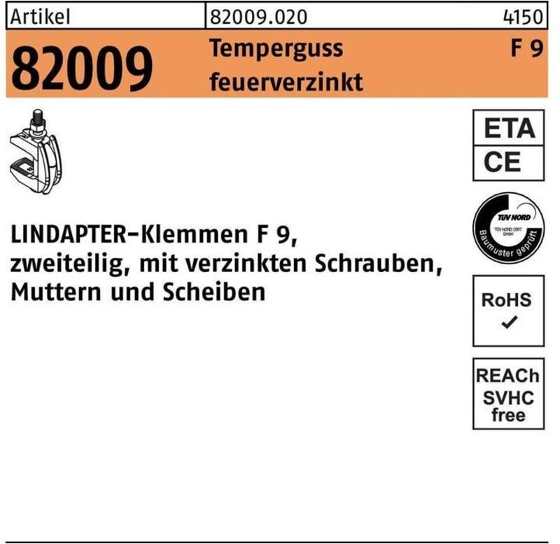 Thumbnail - Gt f 9 m 24 feuerverzinkt, komplett s - Lindapter