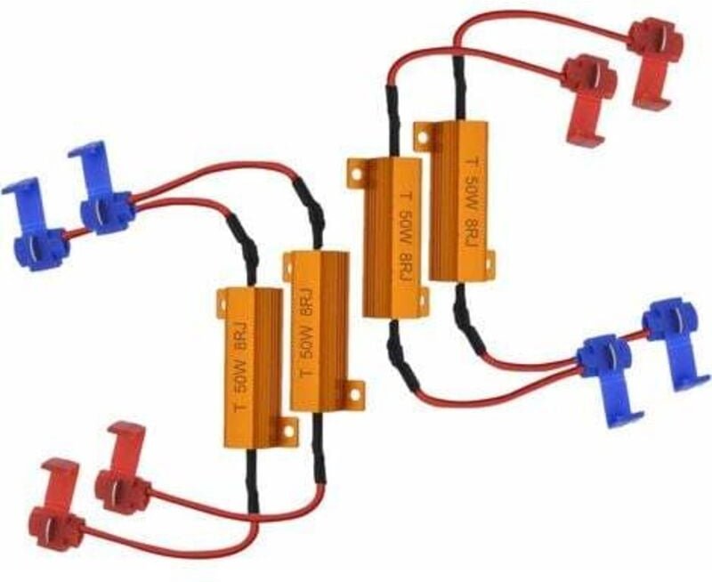 Thumbnail - 4 Stück 50 w 8 Ohm LED-Lastwiderstände, Scheinwerfer-Lastwiderstand, Nebelscheinwerfer-Decoder, LED-Blinkerwiderstand, D...