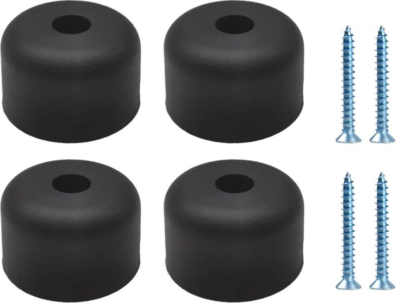 4 runde, schwarze Möbelfüße Ø 50 x H 30 mm, für Sofa/Schrank, inklusive Schrauben
