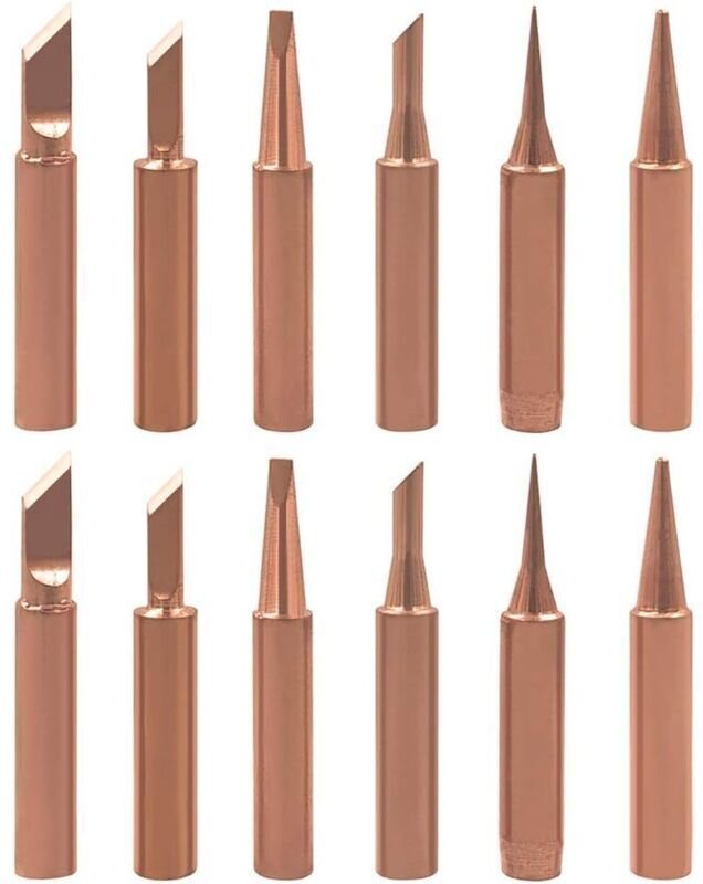 KZQ - 12 pezzi 900M-T Punte per saldatura in rame puro Punta per saldatore senza piombo Forma k sk 2.4D 3C ib Testa per ...